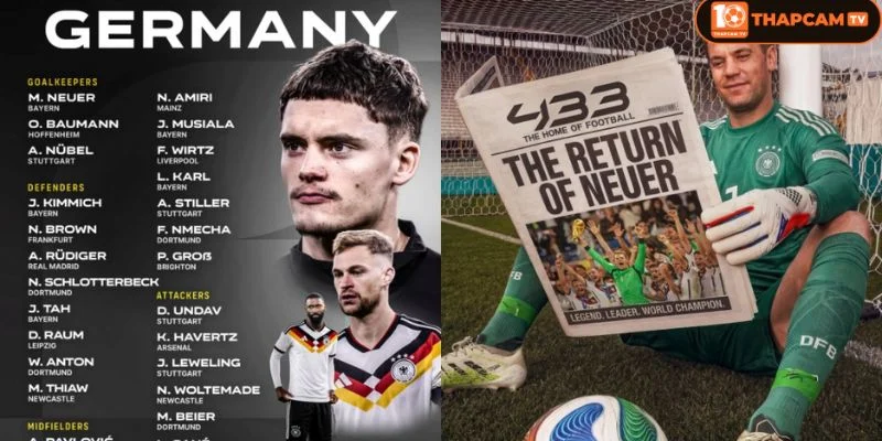 Đội hình tuyển Đức World Cup 2026 được kỳ vọng “sẽ làm nên chuyện”